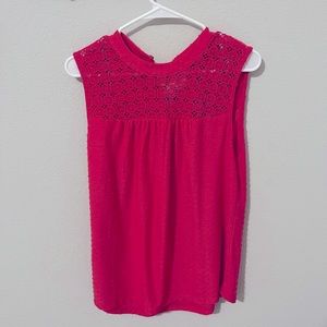 Coral Fiona Lace Detail Knot Top